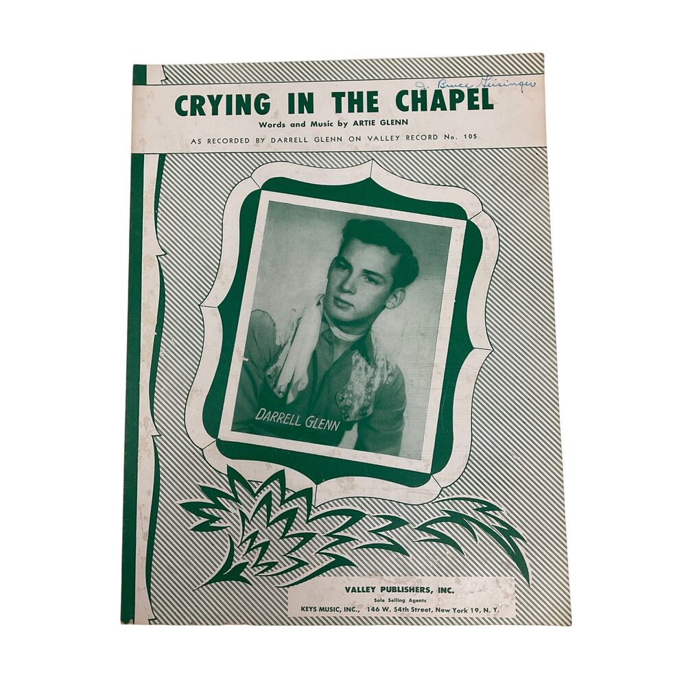 Crying In The Chapel Sheet Music Darrell Glenn‎ Artie Glenn